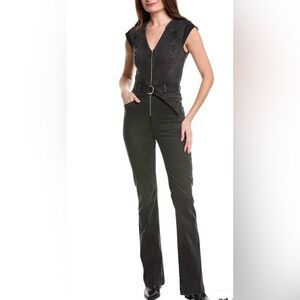 PAIGE Laurel Canyon Bootcut V-Neck Jumpsuit Dark Twilight Size 2. Preowned